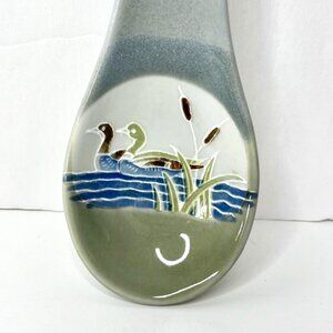 Otagiri Spoon Rest Stoneware Ducks Swimming Ceramic Vintage